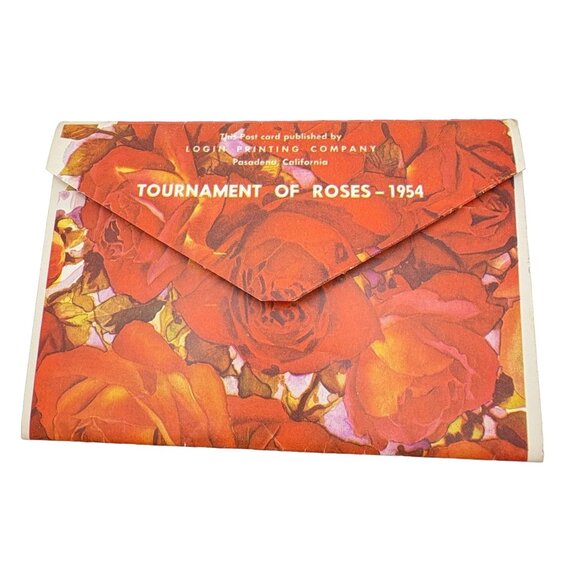 Vintage 1954 Tournament Of Roses Parade Postcard Booklet Folder 10 Photos - Picture 1 of 8